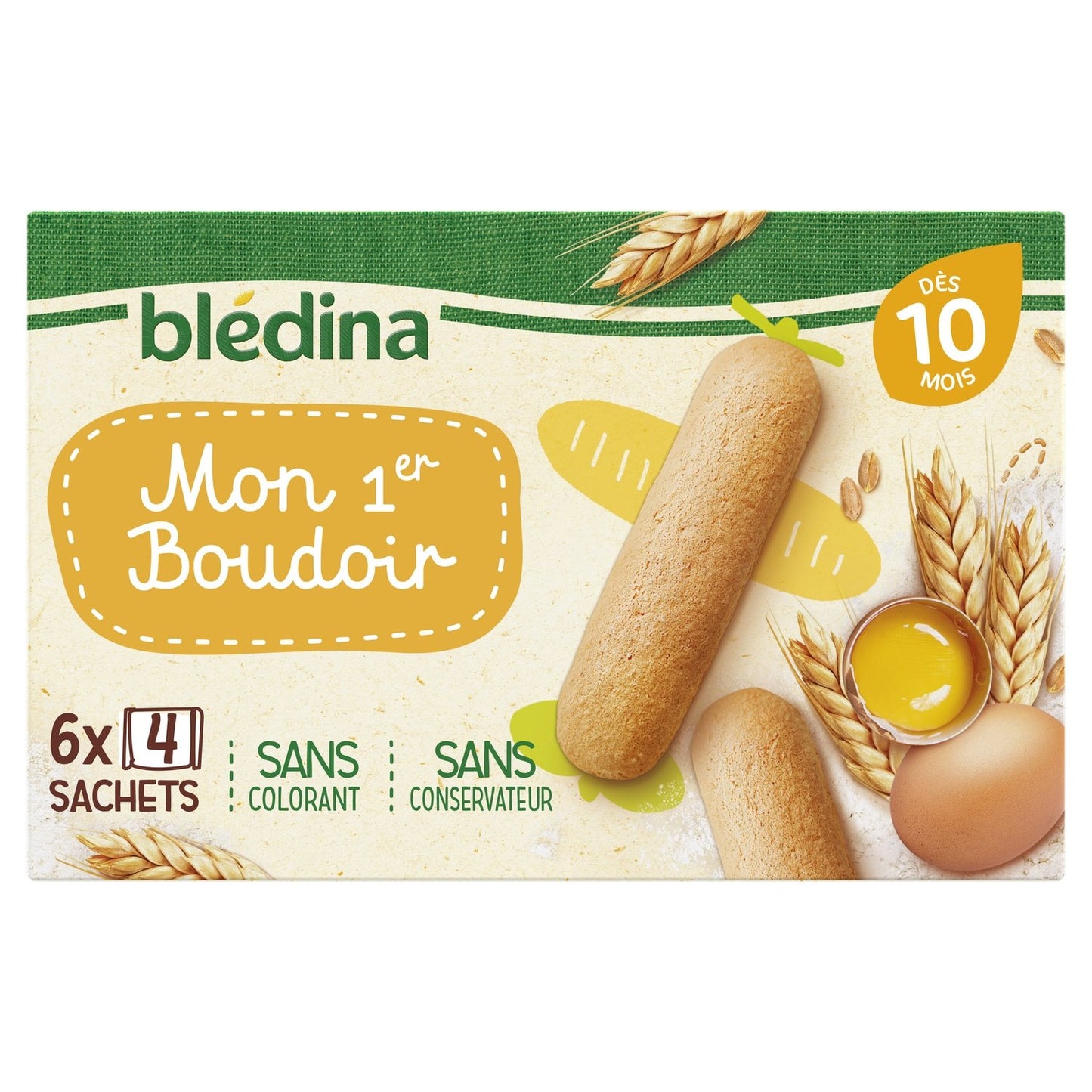 BLEDINA Biscuits Bébé dès 10 mois Saveur boudoir 120g