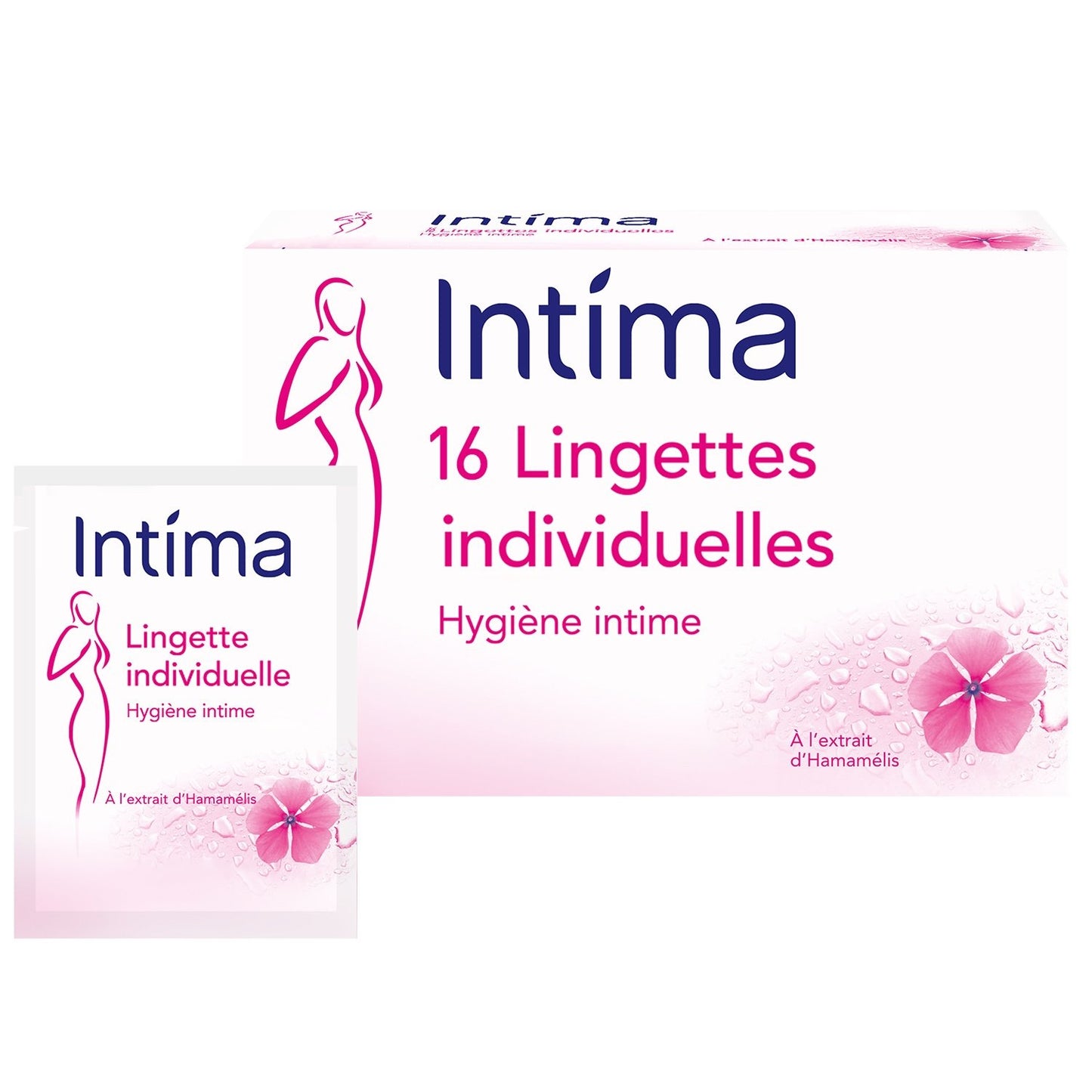 INTIMA Lingettes Intime Hygiène Usage Quotidien Hamamélis x16 50g