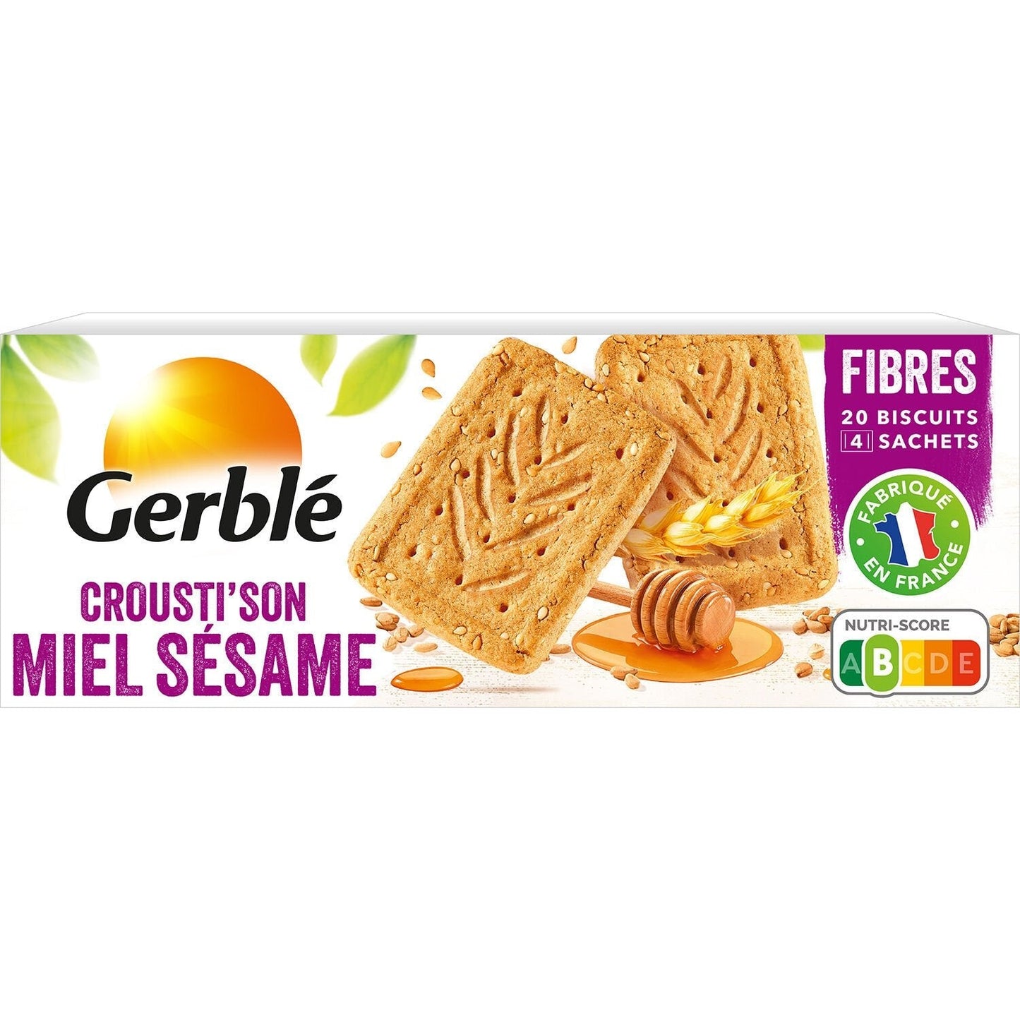 GERBLE Biscuit crousti'son miel sésame 200g