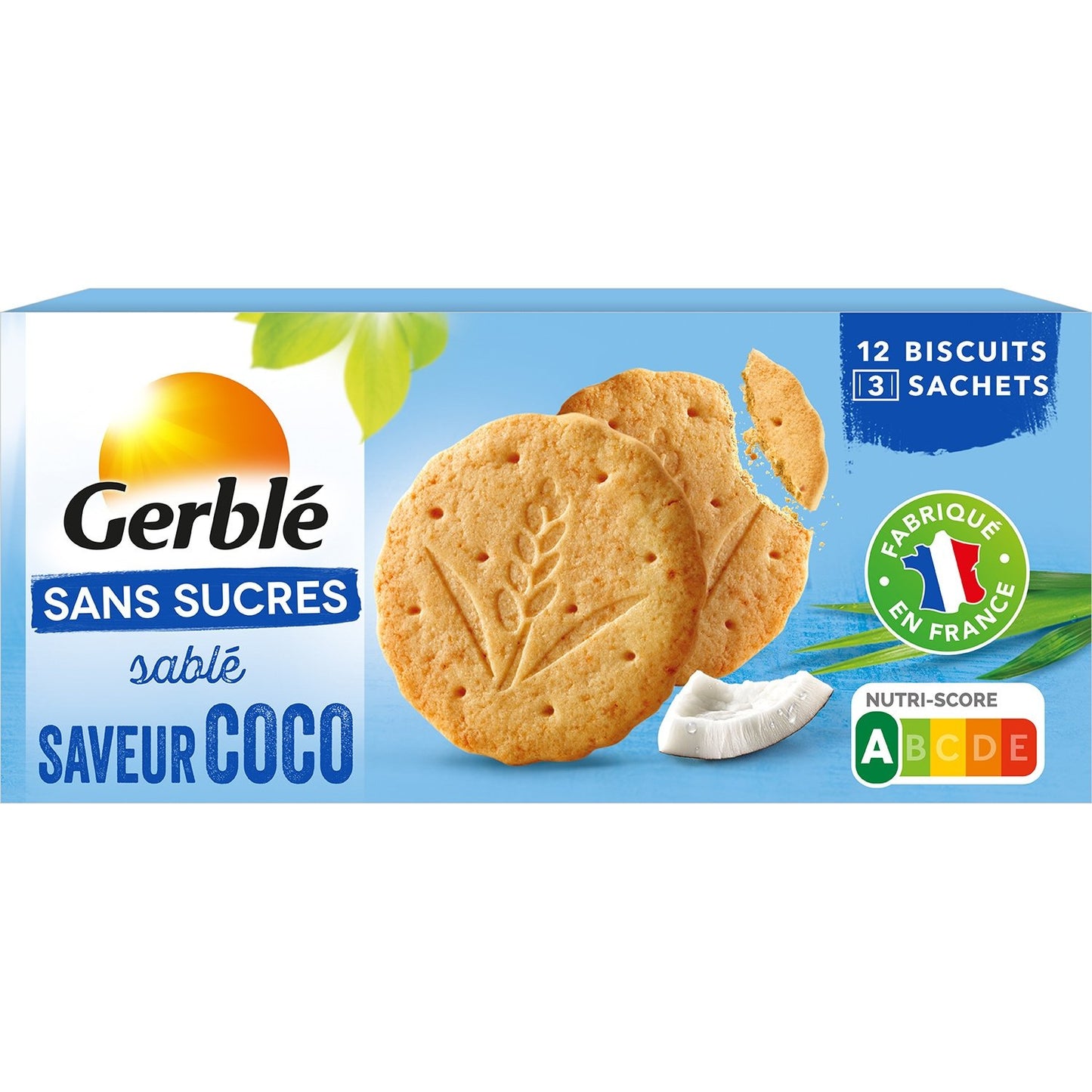 GERBLÉ Biscuit Saveur Coco Sans Sucres 132g