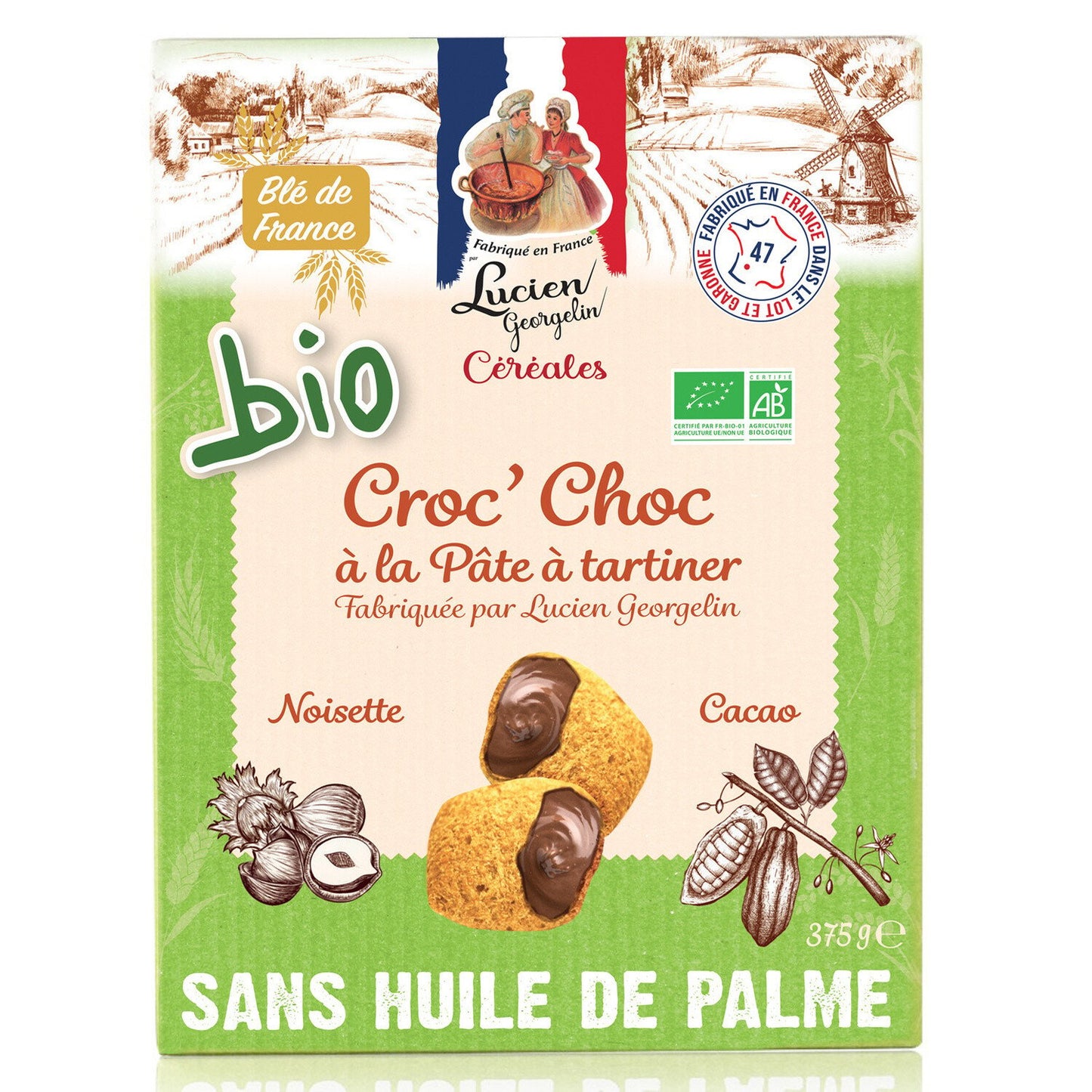 Céréales fourré à la pate de noisettes Bio 375g