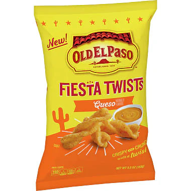 Old El Paso Fiesta Twists Queso Cheese 56g
