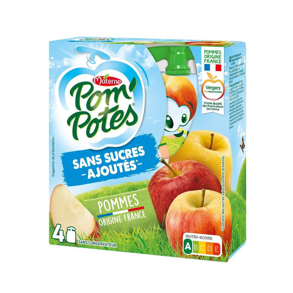 POM'POTES Pomme sans sucres ajoutés 4x90g