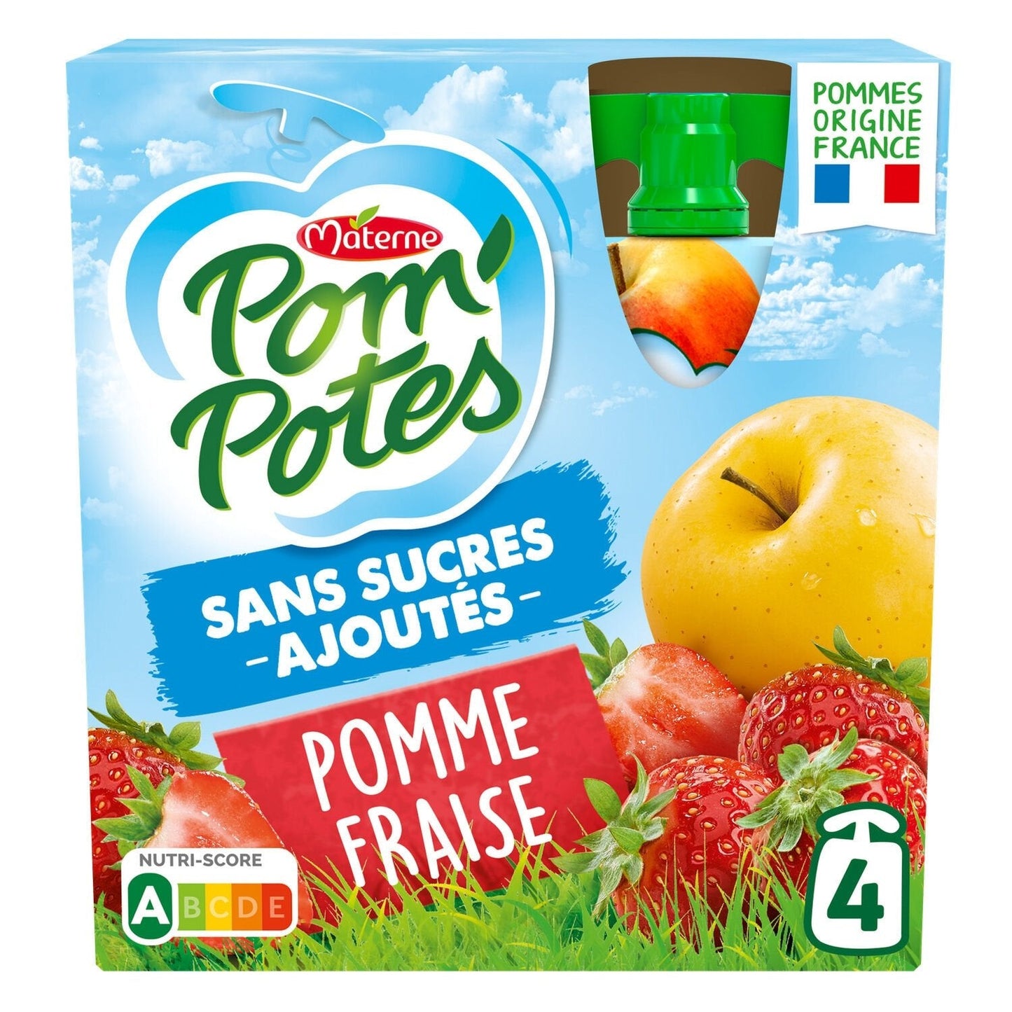 ANDROS Compotes pomme fraise sans sucres ajoutés 360g