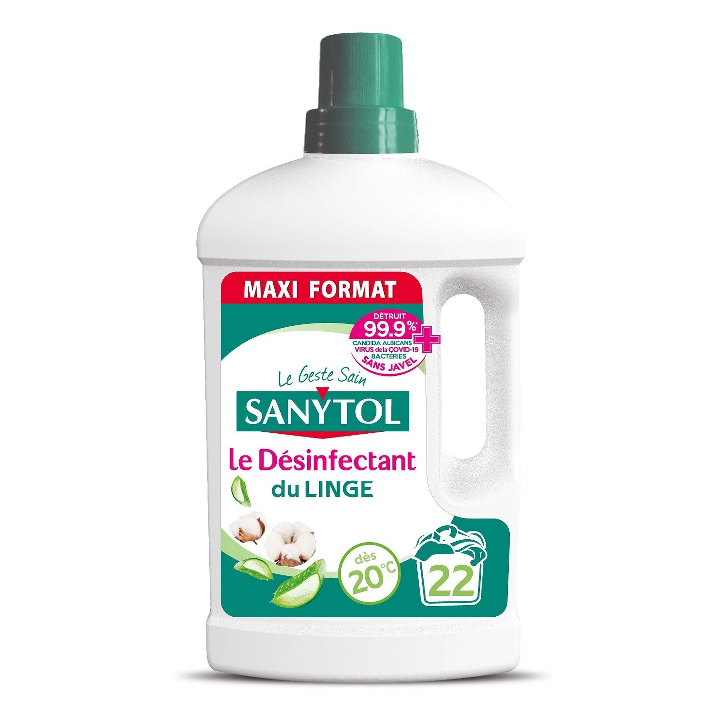SANYTOL Désinfectant Du Linge Aloé Vera Fleurs De Coton 1L