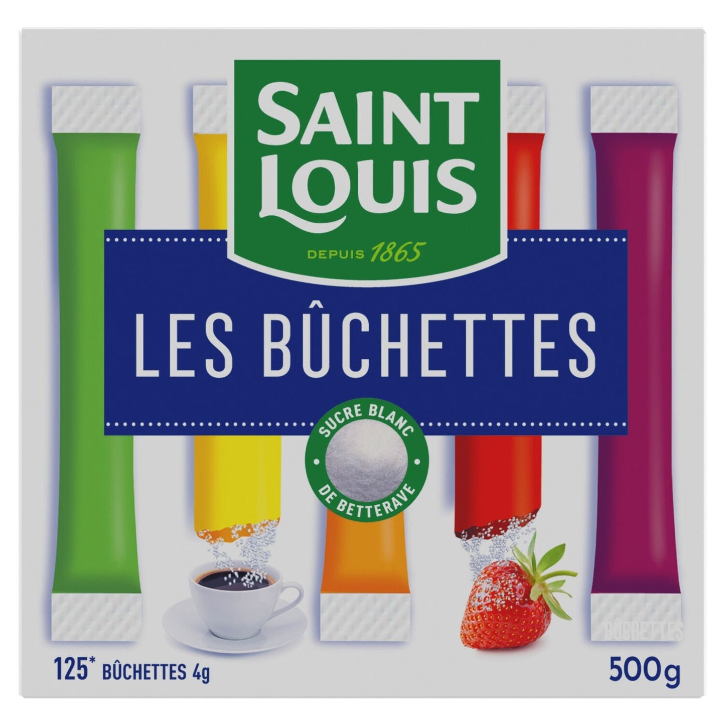SAINT LOUIS Sucres en poudre, la boite de 125 buchettes 500g