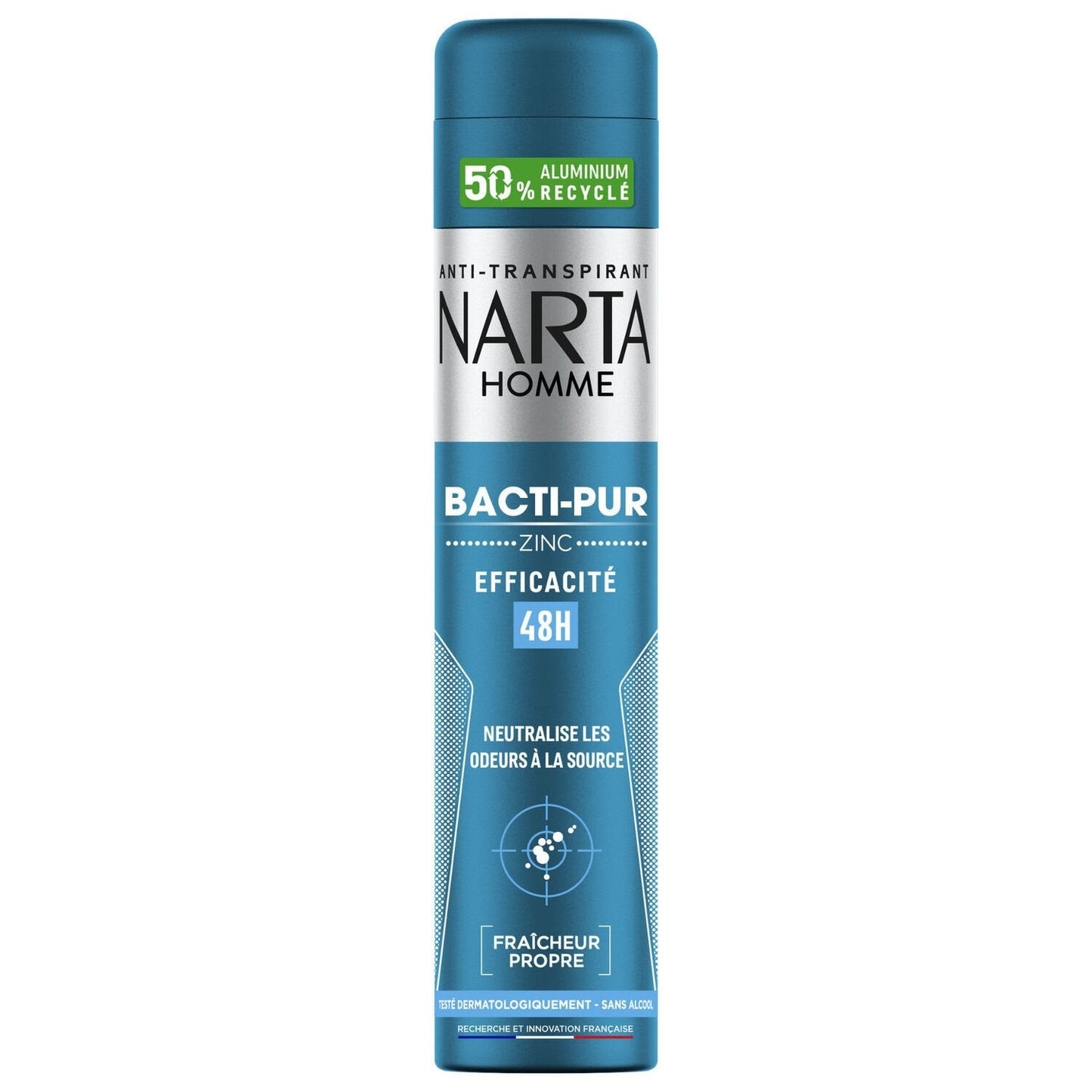 NARTA Déodorant Homme Bacti-Pur au Zinc 48H 200ml