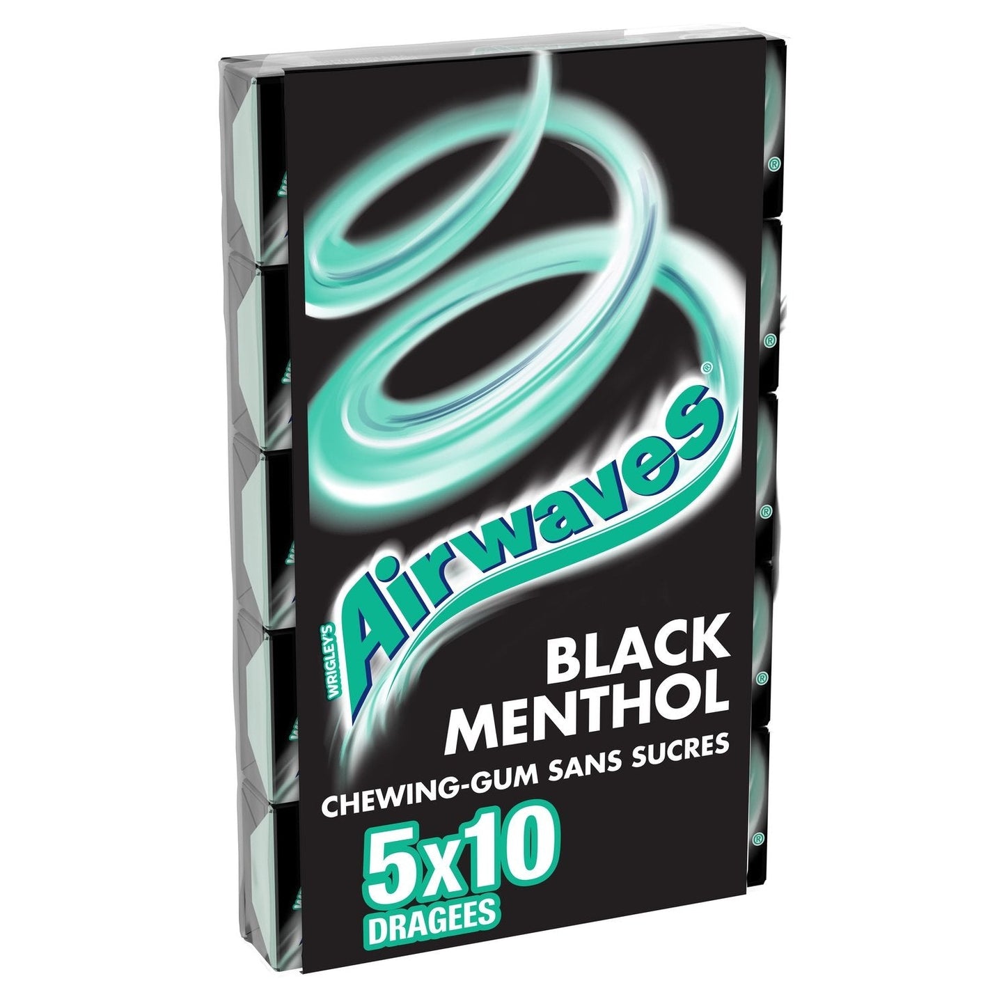 AIRWAVES Chewing-Gum Black Menthol Sans Sucres x5 70g