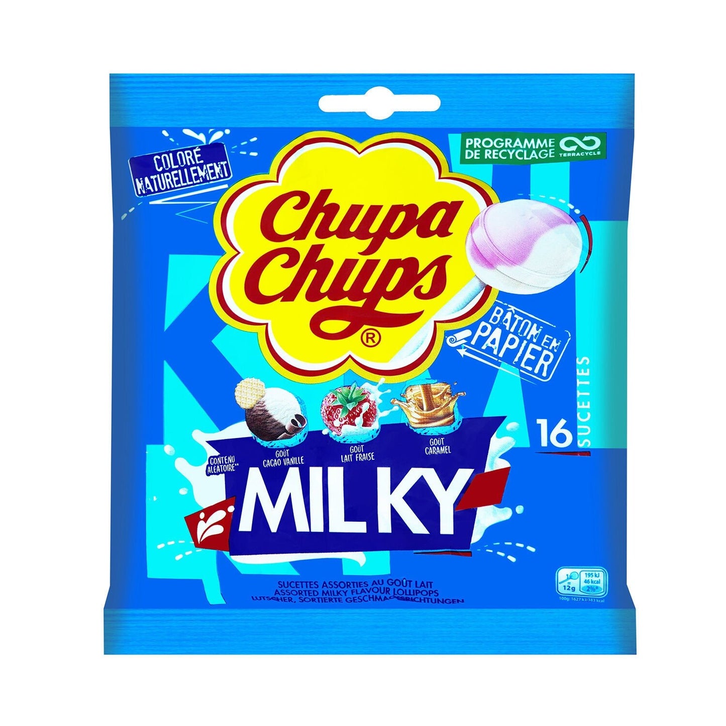 CHUPA Bonbons sucettes Milky 192g