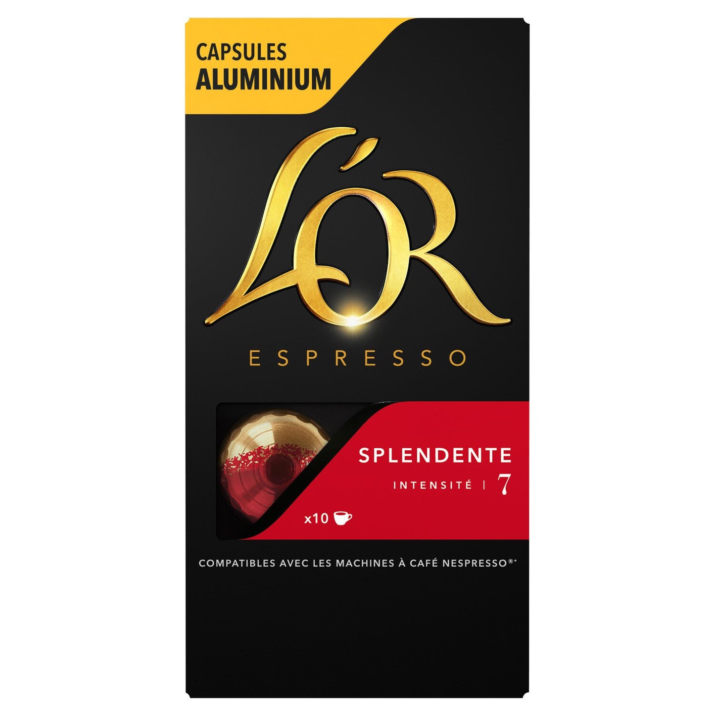 Café capsules splendente intensité 7 la boite de 10 capsules 52g