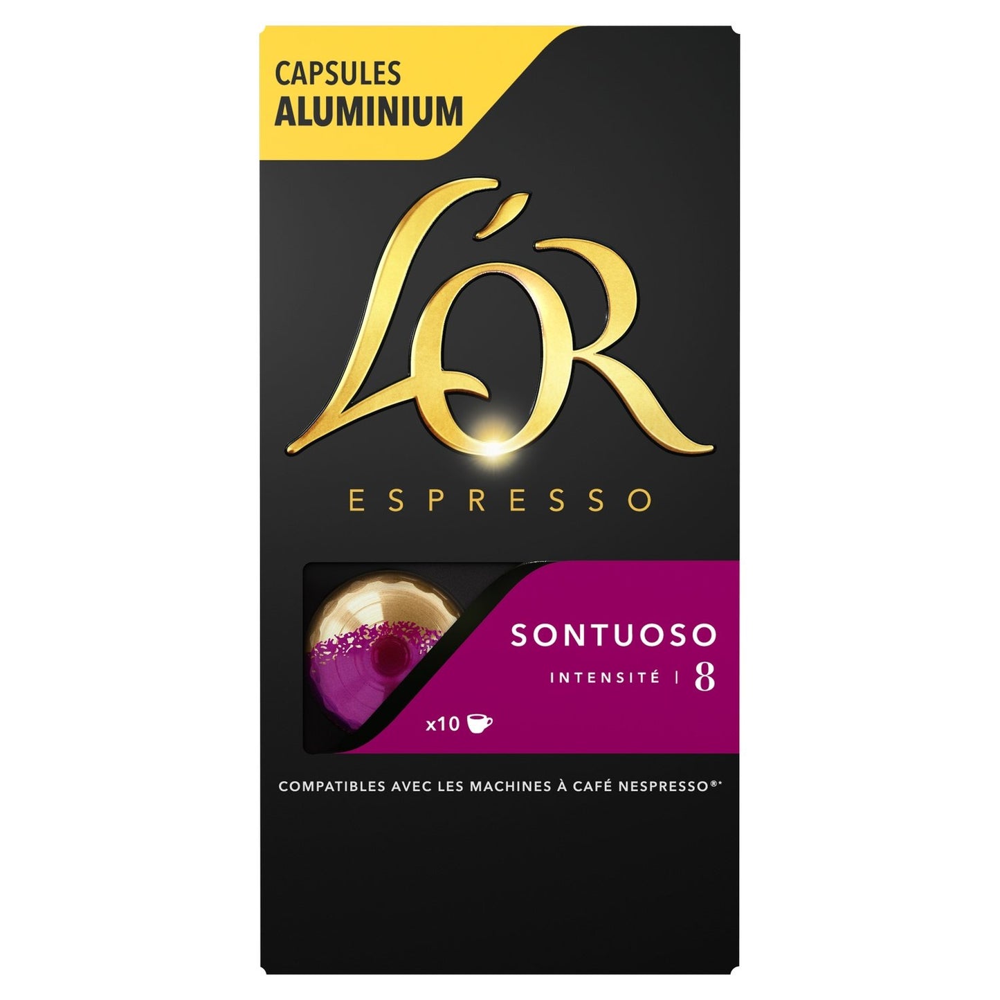 L'OR Café capsules sontuoso intensité compatibles Nespresso n8 52g