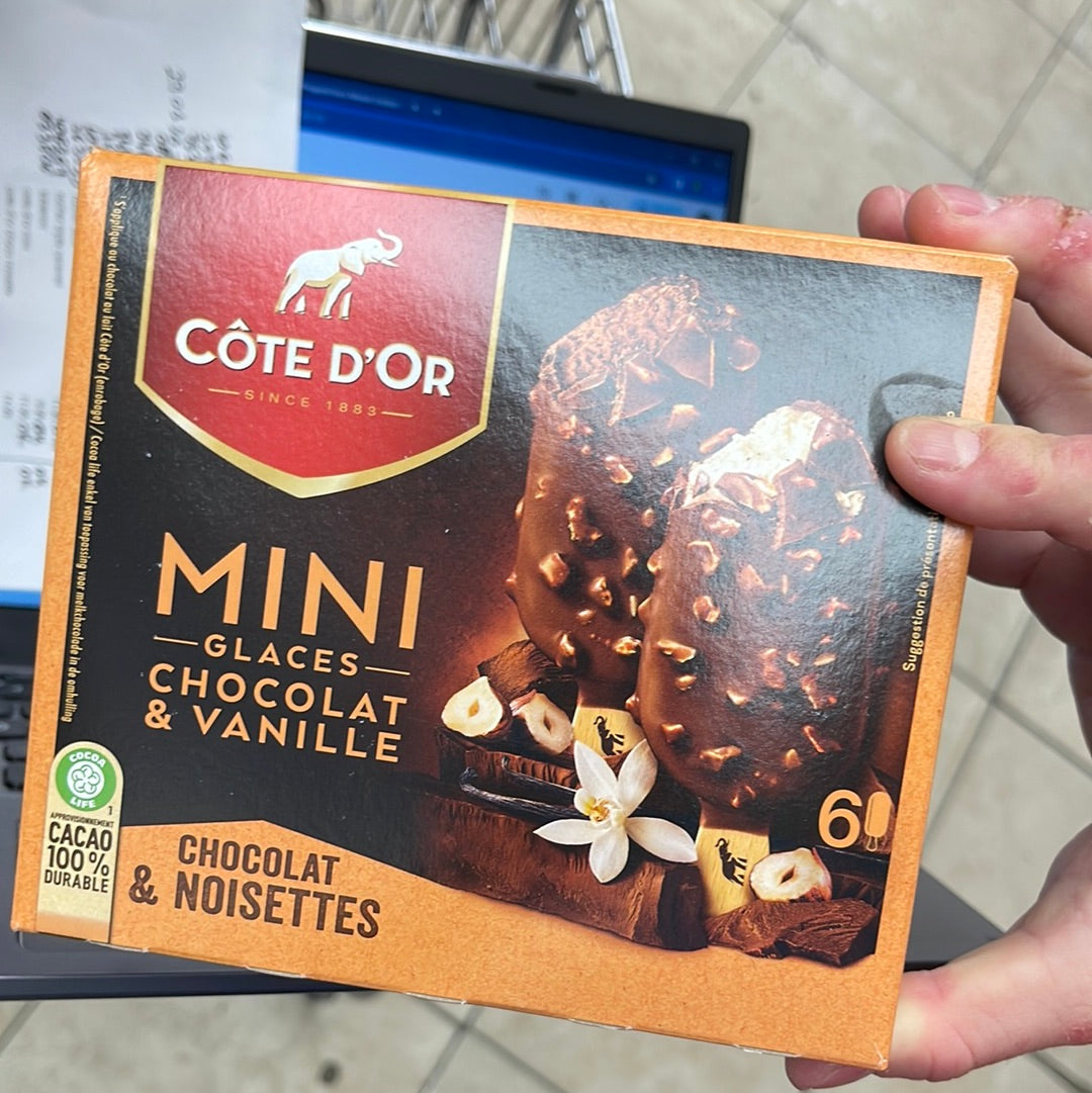 Cote d’or mini glaces chocolat & vanille