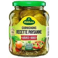 KUHNE Cornichons aigres-doux 185g